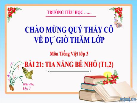 Bài giảng Tiếng Việt 3 - Bài 21: Tia nắng bé nhỏ (Tiết 1+2)