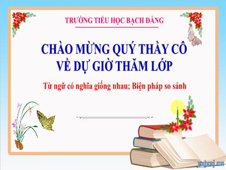 Bài giảng Tiếng Việt 3 - Luyện tập: Từ ngữ có nghĩa giống nhau. Biện pháp so sánh