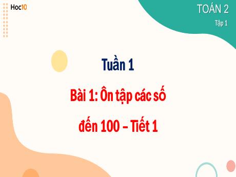Bài giảng Toán 2 (Tập 1) - Tuần 1, Bài 1: Ôn tập các số đến 100 (Tiết 1)