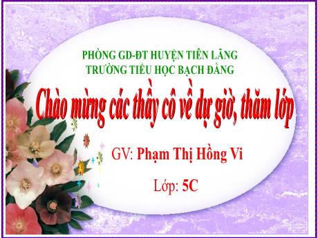 Bài giảng Toán 5 - Bài 19: Phép cộng số thập phân (Tiết 1)(Phạm Thị Hồng Vi)