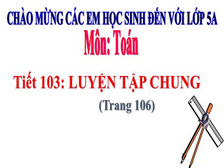 Bài giảng Toán 5 - Tiết 103: Luyện tập chung (Trang 106)