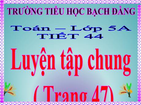 Bài giảng Toán 5 - Tiết 44: Luyện tập chung (Trang 47)