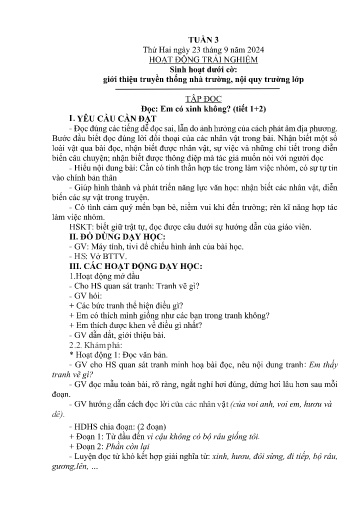 Kế hoạch bài dạy Lớp 2B - Tuần 3 Năm học 2024-2025