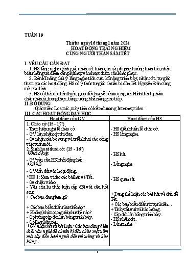Kế hoạch bài dạy Lớp 3 - Tuần 19 Năm học 2023-2024