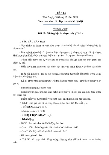 Kế hoạch bài dạy Lớp 3A - Tuần 14 Năm học 2024-2025