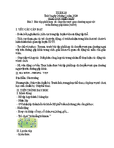 Kế hoạch bài dạy Lớp 3A - Tuần 18 Năm học 2023-2024