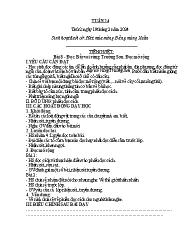 Kế hoạch bài dạy Lớp 3A - Tuần 24 Năm học 2023-2024