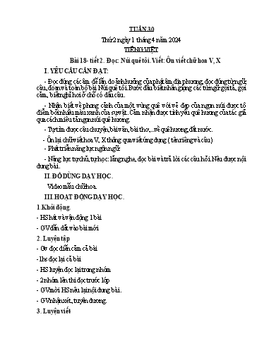 Kế hoạch bài dạy Lớp 3A - Tuần 30 Năm học 2023-2024