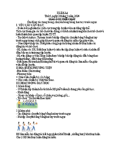 Kế hoạch bài dạy Lớp 3A - Tuần 34 Năm học 2023-2024