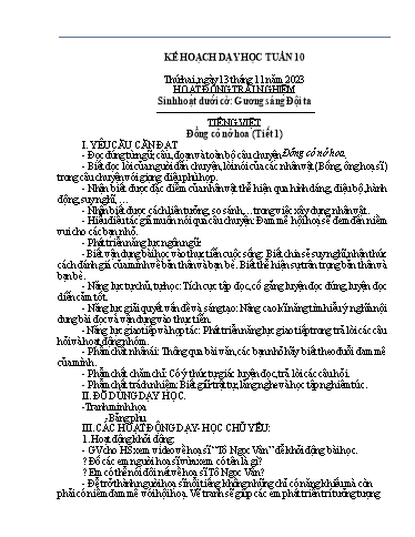 Kế hoạch bài dạy Lớp 4A - Tuần 11 Năm học 2023-2024