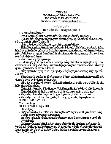 Kế hoạch bài dạy Lớp 4A - Tuần 25 Năm học 2023-2024
