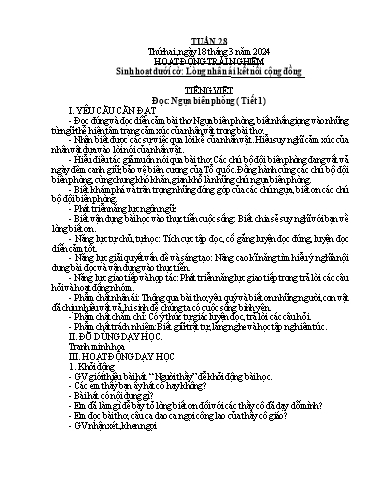 Kế hoạch bài dạy Lớp 4A - Tuần 28 Năm học 2023-2024