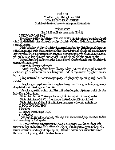 Kế hoạch bài dạy Lớp 4A - Tuần 30 Năm học 2023-2024