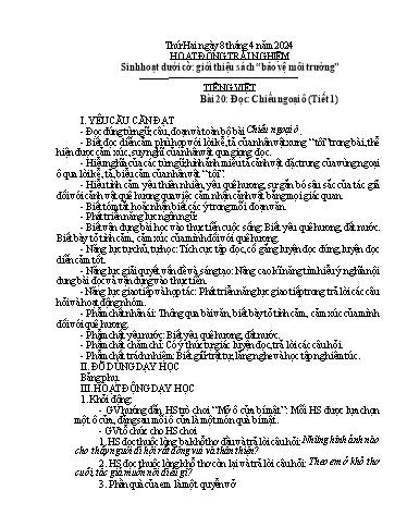 Kế hoạch bài dạy Lớp 4A - Tuần 31 Năm học 2023-2024
