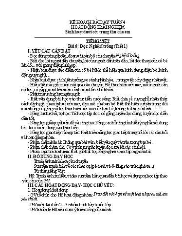 Kế hoạch bài dạy Lớp 4A - Tuần 4 Năm học 2023-2024