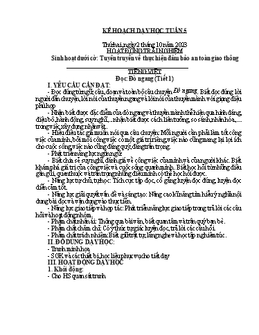 Kế hoạch bài dạy Lớp 4A - Tuần 5 Năm học 2023-2024