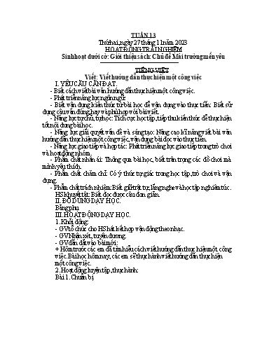 Kế hoạch bài dạy Lớp 4B - Tuần 13 Năm học 2023-2024