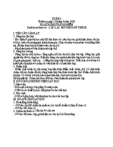 Kế hoạch bài dạy Lớp 4B - Tuần 2 Năm học 2023-2024