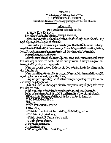 Kế hoạch bài dạy Lớp 4B - Tuần 21 Năm học 2023-2024