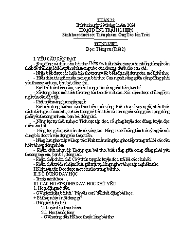 Kế hoạch bài dạy Lớp 4B - Tuần 22 Năm học 2023-2024