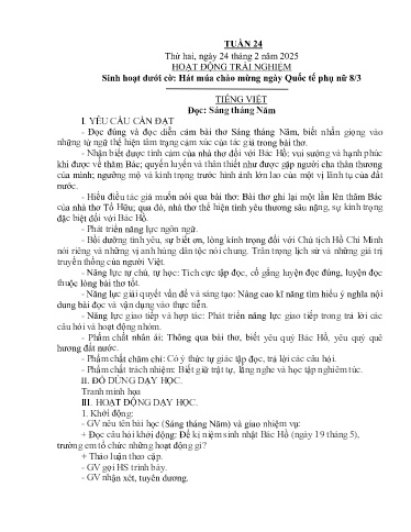 Kế hoạch bài dạy Lớp 4B - Tuần 24 Năm học 2024-2025