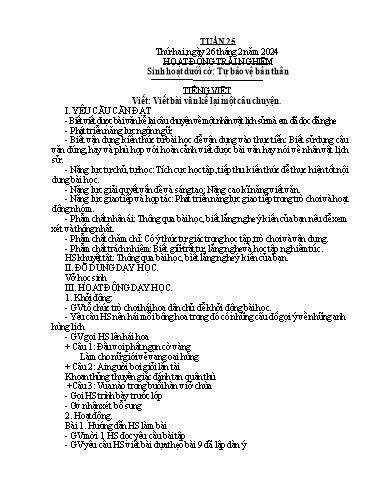 Kế hoạch bài dạy Lớp 4B - Tuần 25 Năm học 2023-2024