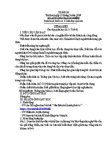 Kế hoạch bài dạy Lớp 4B - Tuần 29 Năm học 2023-2024