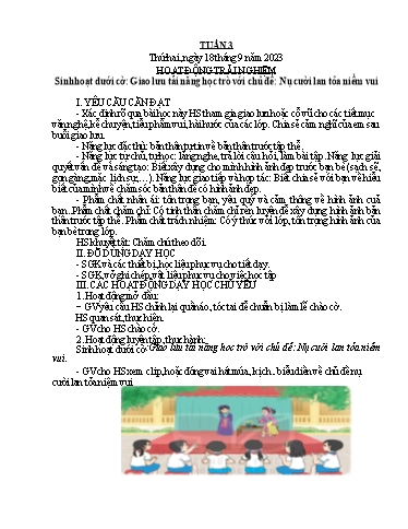 Kế hoạch bài dạy Lớp 4B - Tuần 3 Năm học 2023-2024