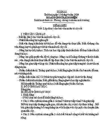 Kế hoạch bài dạy Lớp 4B - Tuần 32 Năm học 2023-2024