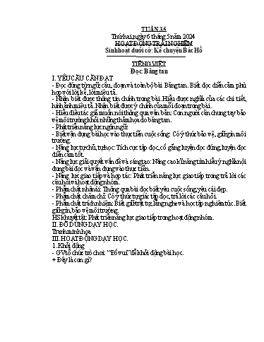 Kế hoạch bài dạy Lớp 4B - Tuần 35 Năm học 2023-2024