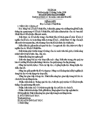 Kế hoạch bài dạy Lớp 4B - Tuần 36 Năm học 2023-2024