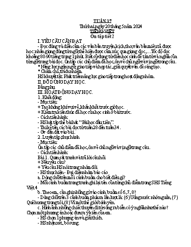 Kế hoạch bài dạy Lớp 4B - Tuần 37 Năm học 2023-2024