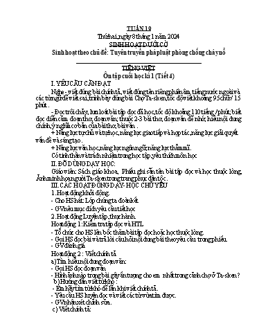 Kế hoạch bài dạy Lớp 5A - Tuần 19 Năm học 2023-2024