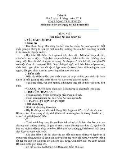 Kế hoạch bài dạy Lớp 5A - Tuần 19 Năm học 2024-2025