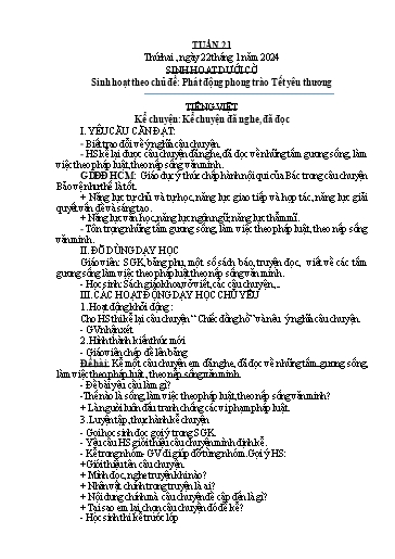 Kế hoạch bài dạy Lớp 5A - Tuần 21 Năm học 2023-2024