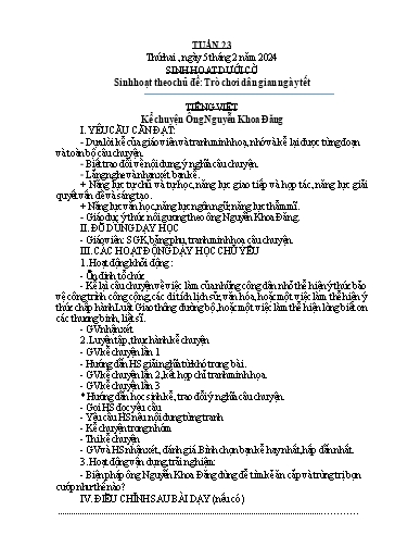 Kế hoạch bài dạy Lớp 5A - Tuần 23 Năm học 2023-2024