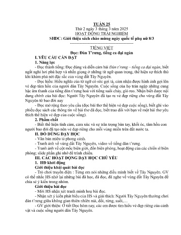 Kế hoạch bài dạy Lớp 5A - Tuần 25 Năm học 2024-2025