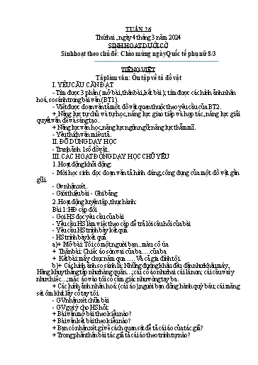 Kế hoạch bài dạy Lớp 5A - Tuần 26 Năm học 2023-2024