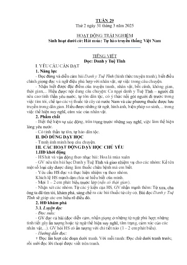 Kế hoạch bài dạy Lớp 5A - Tuần 29 Năm học 2024-2025