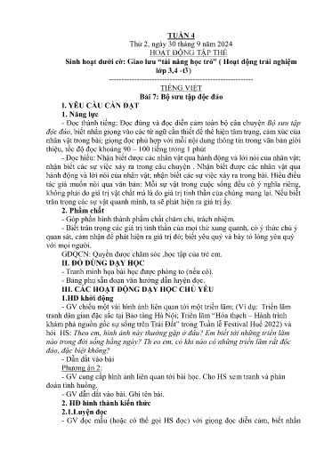 Kế hoạch bài dạy Lớp 5A - Tuần 4 Năm học 2024-2025