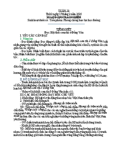 Kế hoạch bài dạy Lớp 5B - Tuần 23 (17/2 - 21/2/2025) Năm học 2024-2025