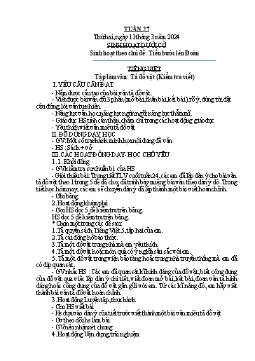 Kế hoạch bài dạy Lớp 5B - Tuần 27 Năm học 2023-2024