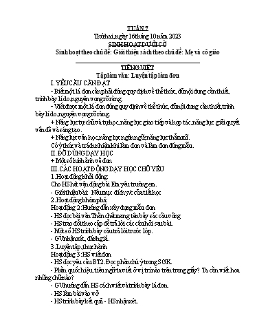 Kế hoạch bài dạy Lớp 5B - Tuần 7 Năm học 2023-2024