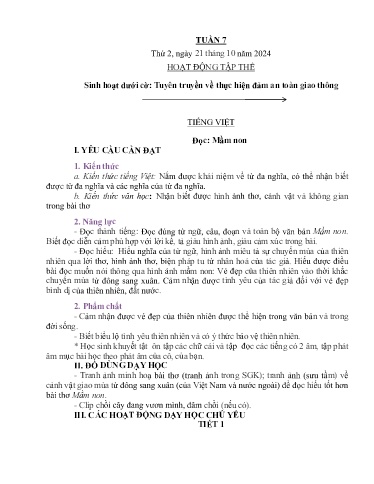 Kế hoạch bài dạy Lớp 5B - Tuần 7 Năm học 2024-2025