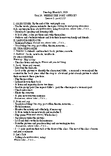 Kế hoạch bài dạy Tiếng Anh 5 - Tuần 29 Năm học 2023-2024 (Lê Thị Xuân)