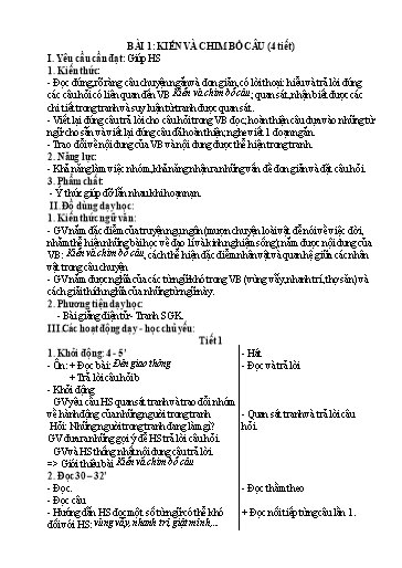 Kế hoạch bài dạy Tiếng Việt 1 - Tuần 27, Bài 1: Kiến và chim bồ câu