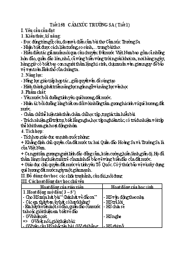 Kế hoạch bài dạy Tiếng Việt 4 - Tuần 23, Tiết 158: Cảm xúc Trường Sa (Tiết 1)
