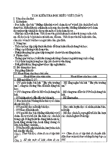 Kế hoạch bài dạy Tiếng Việt 5 - Tuần 18, Tiết 126: Kiểm tra đọc hiểu - Viết (Tiết 7)