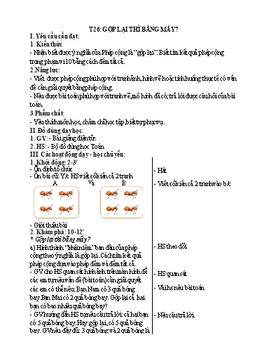 Kế hoạch bài dạy Toán 1 - Tiết 26: Gộp lại thì bằng mấy?