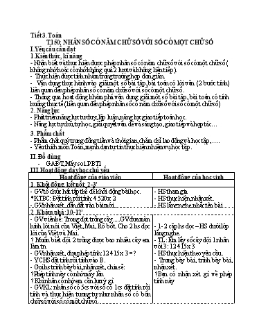 Kế hoạch bài dạy Toán 3 - Tuần 30, Tiết 150: Nhân số có năm chữ số với số có một chữ số